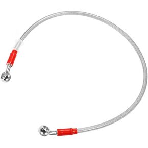 70cm 27.56" 10mm ID Motorcycle Hydraulic Brake Line Oil Hose Pipe 28° 0° Stainless Steel Braided Cable for ATV Motocross Sport Bikes Silver Tone Automotive Parts