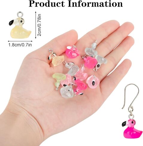 100pcs Mini Flamingo Resin Ducks for DIY Jewelry, Bracelets, Necklaces, Earrings, Keychains & Crafts in Kuwait