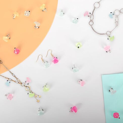 100pcs Mini Flamingo Resin Ducks for DIY Jewelry, Bracelets, Necklaces, Earrings, Keychains & Crafts in Kuwait
