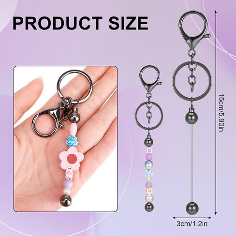 20 Pcs Beadable Keychain Bars,Blank DIY Keychains for Beads,Keychain Making Supplies Kit,Metal Beaded Keychain in Saudi Arabia