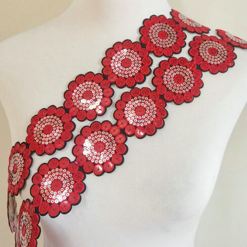 30pcs Hot Pink Daisy Flowers Embroidered Sew On Applique Floral Lace Patch Milk Fiber Sewing Trims Clothes Wedding Dress Craft DIY in Kuwait