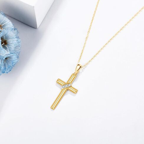 ELFRONT 14k Real Gold Cross/Wings/Italian Horn Necklace, Faith Guardian Necklace Jewelry Gifts For Women Girls Lover, Valentines Day Christmas Gift Jewelry in Kuwait