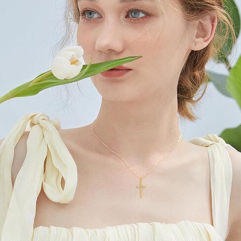 ELFRONT 14k Real Gold Cross/Wings/Italian Horn Necklace, Faith Guardian Necklace Jewelry Gifts For Women Girls Lover, Valentines Day Christmas Gift Jewelry in Kuwait
