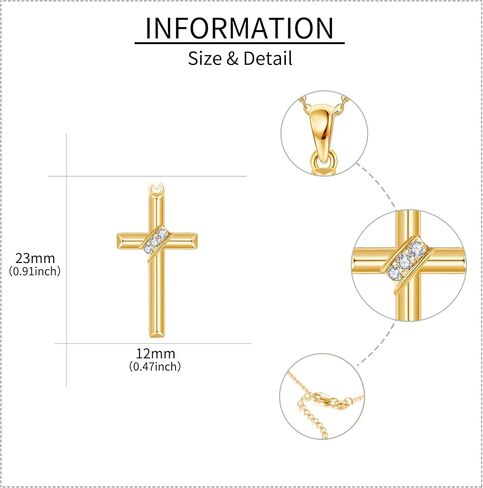 ELFRONT 14k Real Gold Cross/Wings/Italian Horn Necklace, Faith Guardian Necklace Jewelry Gifts For Women Girls Lover, Valentines Day Christmas Gift Jewelry in Kuwait