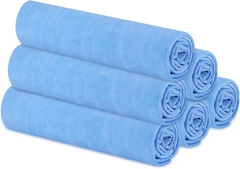 Nuanchu 6 Pack Shammy Cloth for Car Drying 26" x 17" Chamois Towel for Car Drying Towel Absorbent Chamois Towel Reusable and Scratch Free for Sports, Boats, Furniture and More in Saudi Arabia