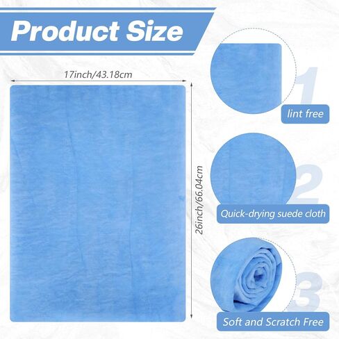 Nuanchu 6 Pack Shammy Cloth for Car Drying 26" x 17" Chamois Towel for Car Drying Towel Absorbent Chamois Towel Reusable and Scratch Free for Sports, Boats, Furniture and More in Saudi Arabia