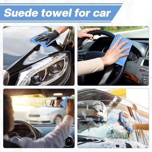 Nuanchu 6 Pack Shammy Cloth for Car Drying 26" x 17" Chamois Towel for Car Drying Towel Absorbent Chamois Towel Reusable and Scratch Free for Sports, Boats, Furniture and More in Saudi Arabia