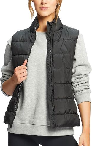 Women's Puffer Vests Full Zip Quilted Sleeveless Puffy Jacket for Womens Water-Resistant Outdoor Cozy Sport Coat S-2XL in Saudi Arabia