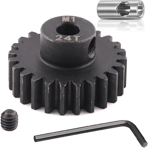 Steel Mod1 5mm Pinion Gear 1PCS,11-28T M1 Pinion Gear Metal Hardened Steel Fit 5mm RC Motor Shaft with 3.175mm Coupler Compatible with 1/5 1/6 1/8 1/10 1/14 RC Brushless Brush Motor (15T) in Saudi Arabia