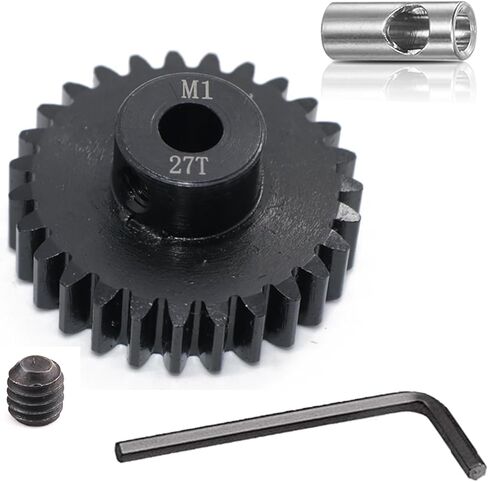 Steel Mod1 5mm Pinion Gear 1PCS,11-28T M1 Pinion Gear Metal Hardened Steel Fit 5mm RC Motor Shaft with 3.175mm Coupler Compatible with 1/5 1/6 1/8 1/10 1/14 RC Brushless Brush Motor (15T) in Saudi Arabia