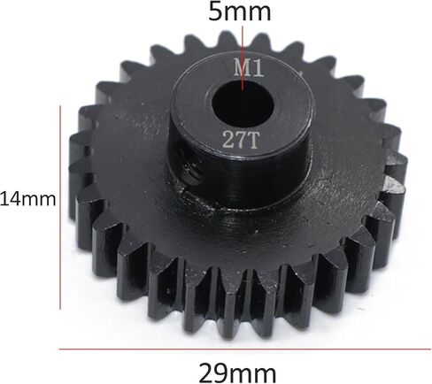 Steel Mod1 5mm Pinion Gear 1PCS,11-28T M1 Pinion Gear Metal Hardened Steel Fit 5mm RC Motor Shaft with 3.175mm Coupler Compatible with 1/5 1/6 1/8 1/10 1/14 RC Brushless Brush Motor (15T) in Saudi Arabia