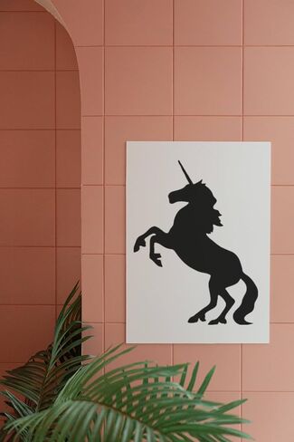 استنسل يونيكورن قابل لإعادة الاستخدام مقاس 8.5 × 11 بوصة - تصميم سحري مخصص للحرف الخيالية in Saudi Arabia
