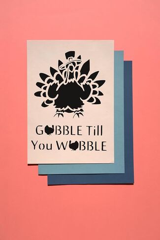 استنسل عيد الشكر تركيا Gobble Till You Wobble، قابل لإعادة الاستخدام ومتين، 8.5 بوصة × 11 بوصة، قالب فنون وحرف العطلات in Saudi Arabia