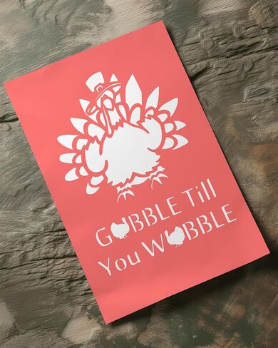 استنسل عيد الشكر تركيا Gobble Till You Wobble، قابل لإعادة الاستخدام ومتين، 8.5 بوصة × 11 بوصة، قالب فنون وحرف العطلات in Saudi Arabia
