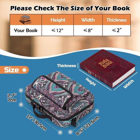 حقيبة حمل الكتاب المقدس من LoDrid للكنيسة مع جيوب متعددة، حقيبة غطاء الكتاب المقدس المحمولة مع مقبض وحزام كتف لملحقات الكتاب المقدس، الطوطم، حقيبة فقط in Saudi Arabia