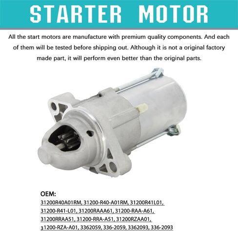 محرك Satarter متوافق مع Honda 06-12 Accord 2.4L 07-11 CRV 06-11 Civic 2.0L Element 06-14 Acura TSX 2.4L 06-08 Acura CSX Starter استبدال OE 31200R40A01 31200R41L01 336-2059 SMU0428 in Kuwait