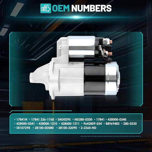 17841 Starter Motor Fit for Toyota Corolla, for Toyota Matrix, for Pontiac Vibe 2003-2008 1.8L L4 1.6KW 10-Teeth Automotive Replacement Starter#28100-0D080, 28100-22090, 88969483, 428000-1310 in Saudi Arabia