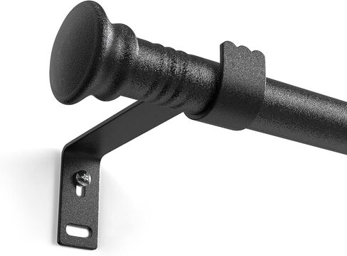 5/8 Inch Curtain Rod for Window 17 to 52 Inch, Adjustable Small Curtain Rod Set, Curtain Rod Brackets, Black in Saudi Arabia