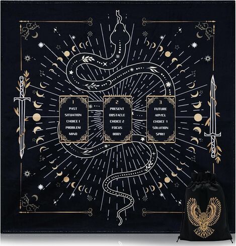 Knana Tarot Divination Cloth Altar Cloth - Tarot Card Reading Cloth Tarot Accessories Velvet Tarot Cloth with Celtic Cross Pattern - Tree in Saudi Arabia