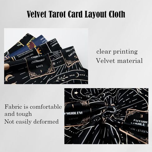Knana Tarot Divination Cloth Altar Cloth - Tarot Card Reading Cloth Tarot Accessories Velvet Tarot Cloth with Celtic Cross Pattern - Tree in Saudi Arabia
