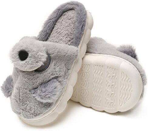 Axcone Toddler Boys Girls Animal Panda Slippers Kid's Indoor Home Slippers for Winter Warmth Slippers Cartoon Soft Plush Slippers（Toddler/Little Kids/Big Kids） in Saudi Arabia