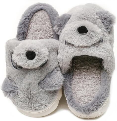 Axcone Toddler Boys Girls Animal Panda Slippers Kid's Indoor Home Slippers for Winter Warmth Slippers Cartoon Soft Plush Slippers（Toddler/Little Kids/Big Kids） in Saudi Arabia