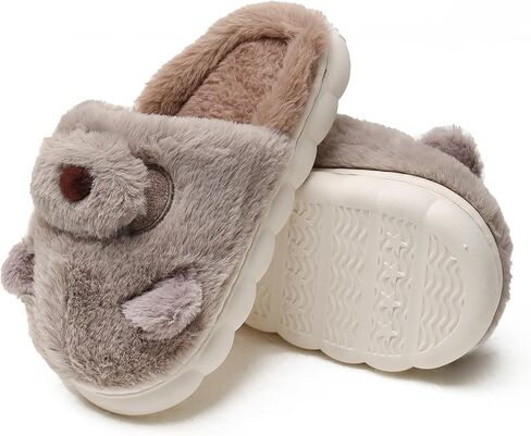 Axcone Toddler Boys Girls Animal Panda Slippers Kid's Indoor Home Slippers for Winter Warmth Slippers Cartoon Soft Plush Slippers（Toddler/Little Kids/Big Kids） in Saudi Arabia
