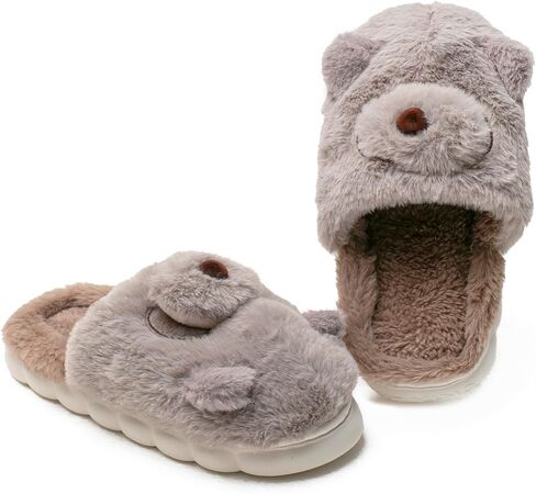 Axcone Toddler Boys Girls Animal Panda Slippers Kid's Indoor Home Slippers for Winter Warmth Slippers Cartoon Soft Plush Slippers（Toddler/Little Kids/Big Kids） in Saudi Arabia