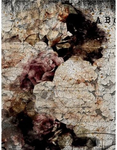 Distressed Bouquet Rice Paper, 8 x 10.5 inch (6pc) - Mulberry Paper for Decoupage Scrapbooking Cards Crafts by Craft Kreatively in Kuwait