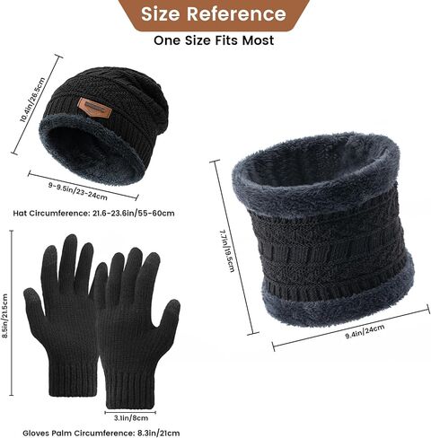 Winter Hats for Women/Men - Beanies Hats Neck Scarfs Set Warm Slouchy Beanie Snow Knit Skull Cap Gifts for Women & Men in Kuwait