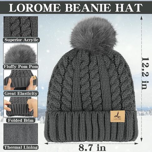 2 Set Winter Hat Scarf Gloves and Ear Warmer, Warm Knit Beanie Hat Touch Screen Gloves for Men Women in Kuwait