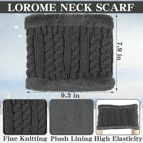 2 Set Winter Hat Scarf Gloves and Ear Warmer, Warm Knit Beanie Hat Touch Screen Gloves for Men Women in Kuwait