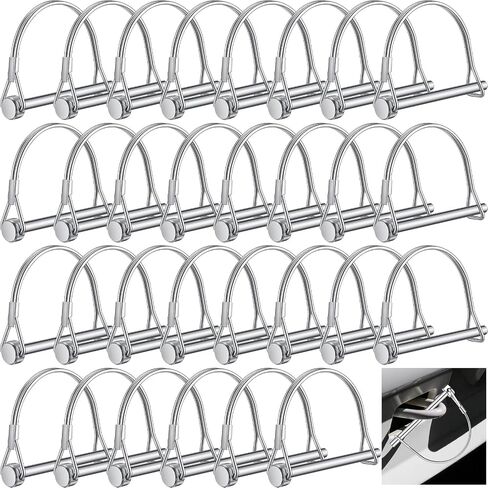 Yexiya 30 Pcs Arch PTO Shaft Locking Pin 1/4" x 2-3/4" Hitch Pin Trailer Coupler Pin Safety Coupler Pin for Farm Trailers Wagons Towing, Garden, Lawn, PTO and Hitches, Bike in Saudi Arabia