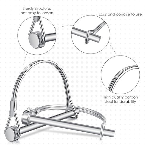 Yexiya 30 Pcs Arch PTO Shaft Locking Pin 1/4" x 2-3/4" Hitch Pin Trailer Coupler Pin Safety Coupler Pin for Farm Trailers Wagons Towing, Garden, Lawn, PTO and Hitches, Bike in Saudi Arabia