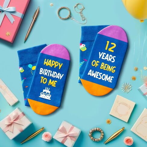 Zmart 12th Birthday Gifts Ideas for Boys - Socks for Tween Boys Girls Age 12, 12 Year Old Gifts for Kids, Presents for 12 Year Olds in Kuwait