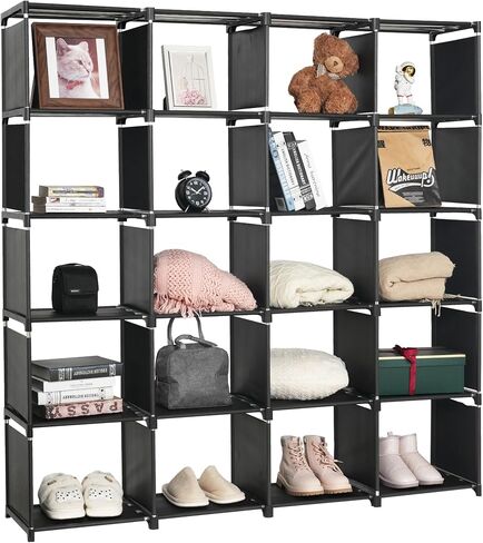 Book Shelf Assembled Storage Rack 6/9/12/15/18/20 Grid DIY Bookcase Vertical Cabinet Bookshelves Large Cube Storage Orangnizer Shelves for Bedroom, Living Room, Home Office (9-Grid Black) in Saudi Arabia