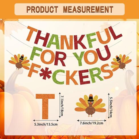 Thankful for You Banner Thanksgiving Party Decorations Include Colorful Funny Banner Hanging Swirls and Honeycomb Centerpiece for Fall Friendsgiving Thanksgiving Party Supplies in Saudi Arabia