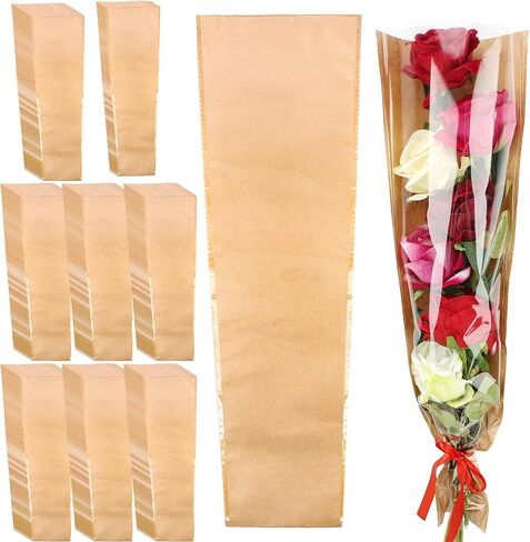 Feradny 150 جهاز كمبيوتر شخصى باقة الزهور الأكمام أكياس تغليف الزهور باقة الزهور ورقة التغليف زهرة الأزهار التعبئة الأكمام لوازم الزهور السائبة لحفل الزفاف الزفاف التخرج الذكرى السنوية هدية عيد ميلاد in Kuwait