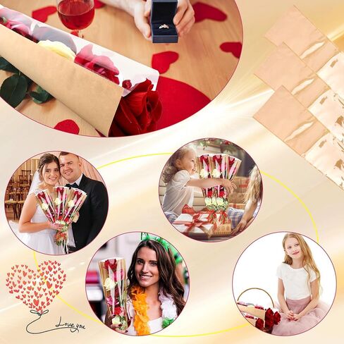 Feradny 150 جهاز كمبيوتر شخصى باقة الزهور الأكمام أكياس تغليف الزهور باقة الزهور ورقة التغليف زهرة الأزهار التعبئة الأكمام لوازم الزهور السائبة لحفل الزفاف الزفاف التخرج الذكرى السنوية هدية عيد ميلاد in Kuwait