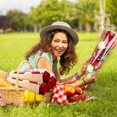 Feradny 150 جهاز كمبيوتر شخصى باقة الزهور الأكمام أكياس تغليف الزهور باقة الزهور ورقة التغليف زهرة الأزهار التعبئة الأكمام لوازم الزهور السائبة لحفل الزفاف الزفاف التخرج الذكرى السنوية هدية عيد ميلاد in Kuwait