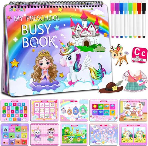 Montessori Busy Book for Toddles 3+ Preschool Toddler Learning Activities Books for Kids Ages 3-5 Autism Sensory Educational Toys Christmas Birthdays Gifts for Girls Boys 3-4-6-8 Years Old in Saudi Arabia
