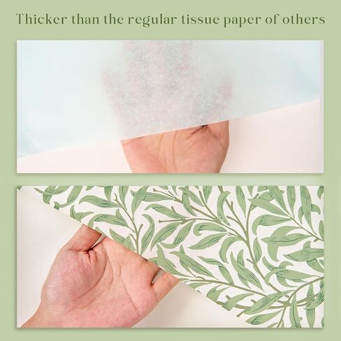 PAPER FAIR 90 Sheets Thicker Sage Green Botanical Tissue Paper, More Durable 20x14 inch Greenery Floral Wrap Paper for Wedding, DIY Craft Tissue for Birthday Party Celebrations Gift Decor Packaging in Saudi Arabia