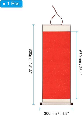 PATIKIL 31x12 Inch Xuan Paper Scroll, Silk Half Raw Ripe Blank Hanging Xuan Paper Chinese Calligraphy Practice Roll for Art Painting Home Decor, Beige in Saudi Arabia