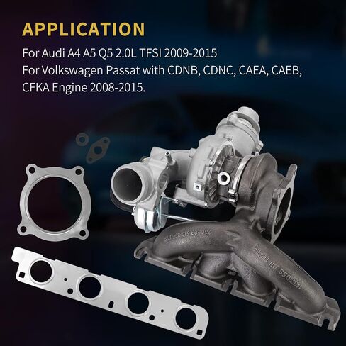 شاحن توربيني Dokili لسيارة Audi A4 Avant Quattro A5 Q5 2009-2012 لسيارة Volkswagen P.assat 2.0 TSI 2008-2010 شاحن توربو 06H145702S 06H145702L in Kuwait