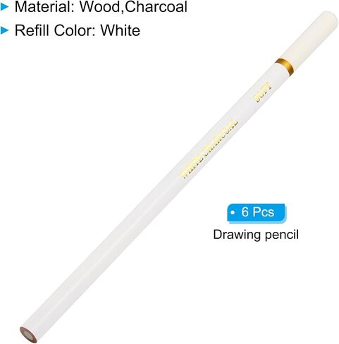 PATIKIL White Pencils, 12PCS White Charcoal Pencils Drawing Pencils Sketching Pencils Art Charcoal Soft Wood for Drawing Sketching Artists in Saudi Arabia