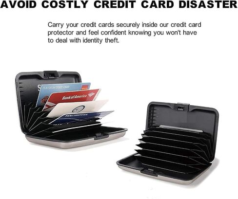 واقي بطاقة الائتمان RFID، محافظ ألومنيوم حجب RFID للنساء والرجال حامل بطاقات لحافظة بطاقات الائتمان المعدنية (ترقية جديدة) (فضي) in Saudi Arabia