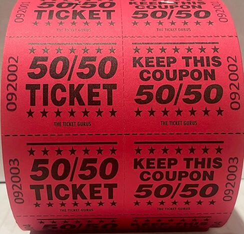 لفة من 1000 تذكرة ماركي 50/50 باللون الأحمر in Kuwait