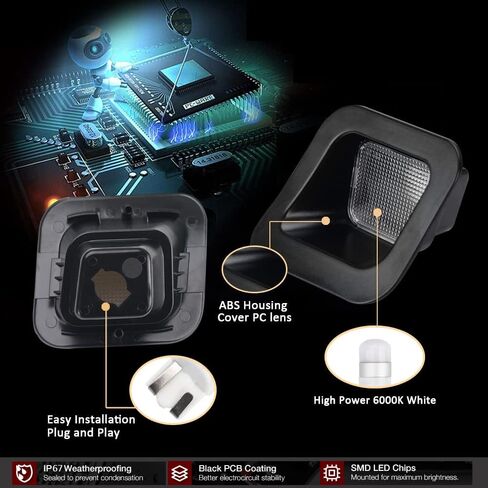Bsetview LED لوحة ترخيص ضوء دخان عدسة أضواء خلفية مجموعة مقبس مصباح متوافق مع دودج رام 1500 2500 3500 شاحنة بيك اب 2003-2018، 6000K أبيض 2 قطعة in Kuwait