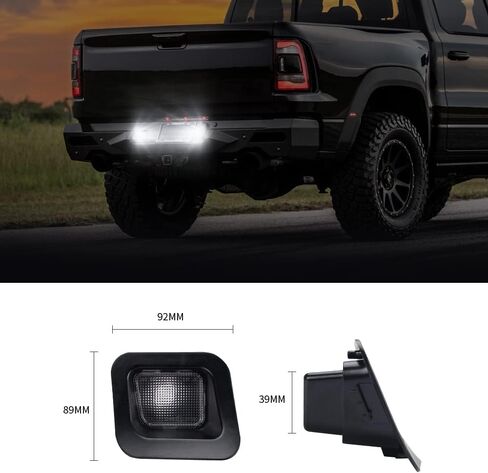 Bsetview LED لوحة ترخيص ضوء دخان عدسة أضواء خلفية مجموعة مقبس مصباح متوافق مع دودج رام 1500 2500 3500 شاحنة بيك اب 2003-2018، 6000K أبيض 2 قطعة in Kuwait