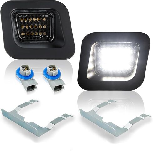 Bsetview LED لوحة ترخيص ضوء دخان عدسة أضواء خلفية مجموعة مقبس مصباح متوافق مع دودج رام 1500 2500 3500 شاحنة بيك اب 2003-2018، 6000K أبيض 2 قطعة in Kuwait